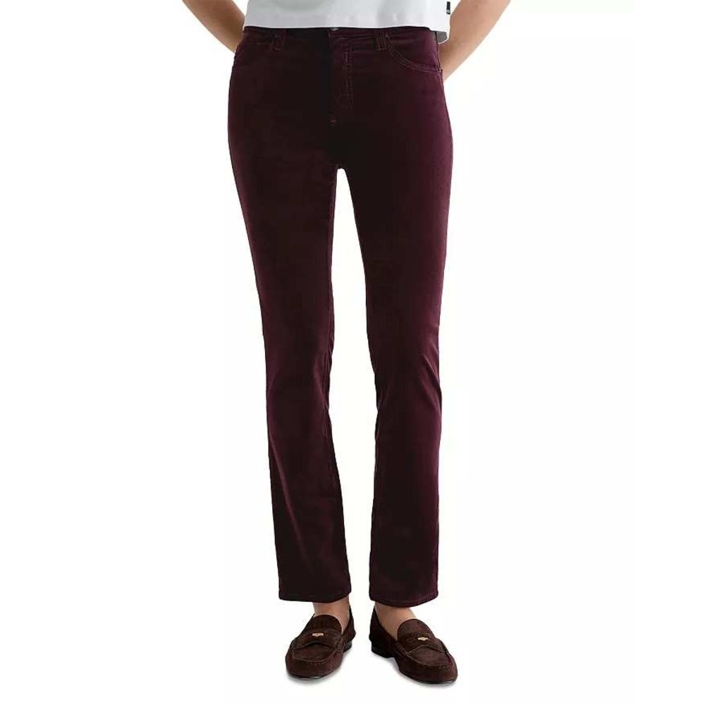 AG‎ Adriano Goldschmied Mari Mid-Rise Slim Straight Corduroy Pants Winery 32/ 14